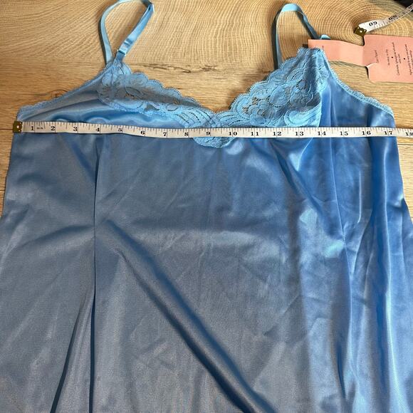 Vanity Fair Vintage Stain Lace Camisole Lingerie Top Made in USA Blue size 38 - Picture 10 of 13
